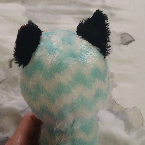 Ty Beanie Boos ATLAS the Aqua Chevron Fox Stuffed Animal - Picture 15 of 16